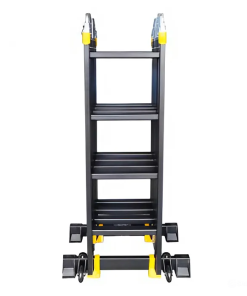 Thang gấp đa năng 4 đoạn kèm bánh xe Đen Nhôm Bậc 3 đến 6